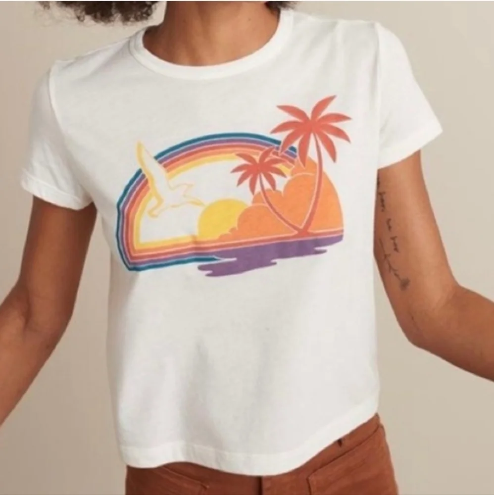 Marine layer sunset ss crop tee